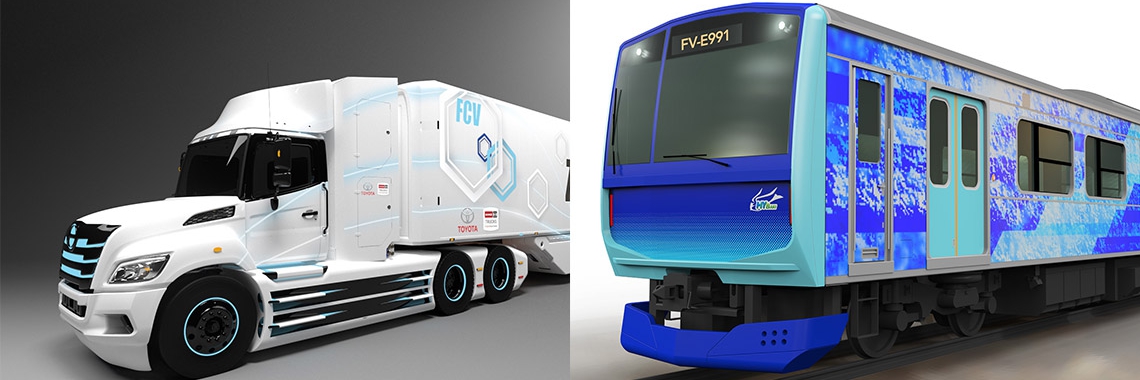 Toyota trein en truck op waterstof